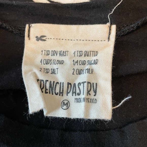 FRENCH PASTRY BLACK VAN GOGH CUFFED SLEEVE TEE T SHIRT TOP MEDIUM - Picture 9 of 10